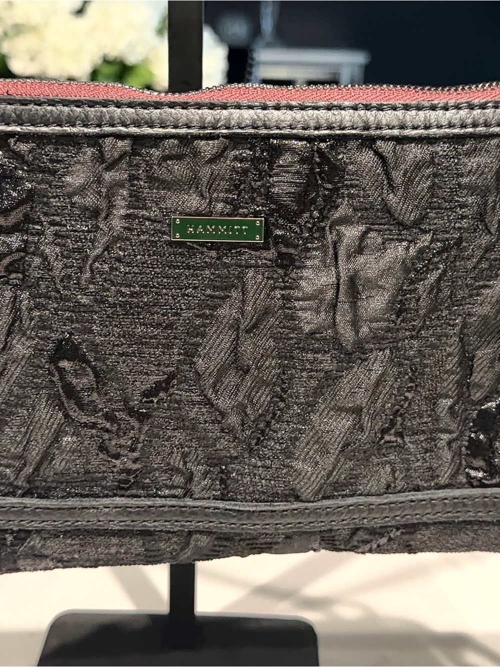 Hammitt Black Textured Clutch with Chain Strap - Picture 2 of 8
